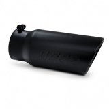 MBRP Tip, 5" O.D. Angled Rolled End 4" inlet 12" length - Black Finish