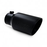 MBRP Tip, 6" O.D. Dual Wall Angled 4" inlet 12" length - Black Finish