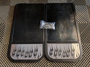 Pair of Heavy Duty Mudflaps - Flames